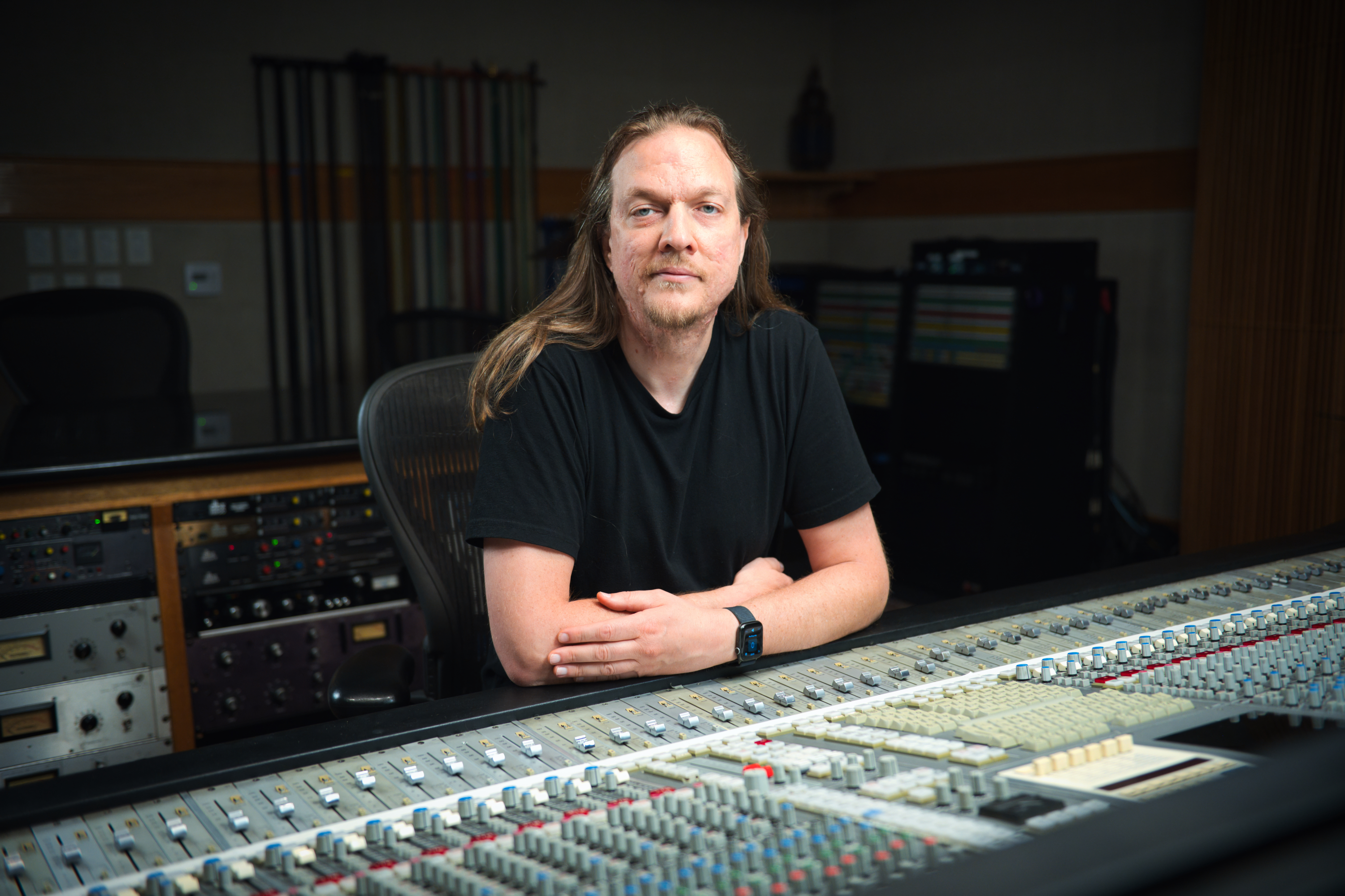 Brendan Dekora at the mixing console